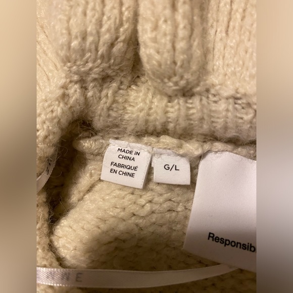 Selected Femme knitted jumper with frill collar detail in cream large - Picture 11 of 11